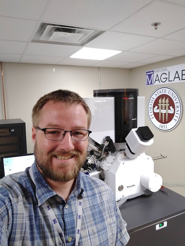 Jacob at MagLab with Electron Scanning Microscope